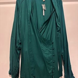ASOS Green Draped Blouse